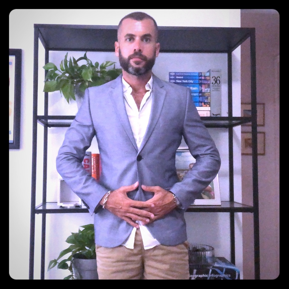 H&M suit jacket in light blue